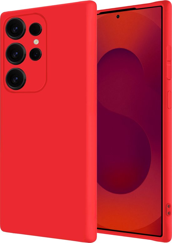 Hoesje - 2 Stuks - Geschikt voor Samsung Galaxy S25 Ultra - Sterk & Shockproof - Case Siliconen - Back Cover - Telefoon Hoes - Rood