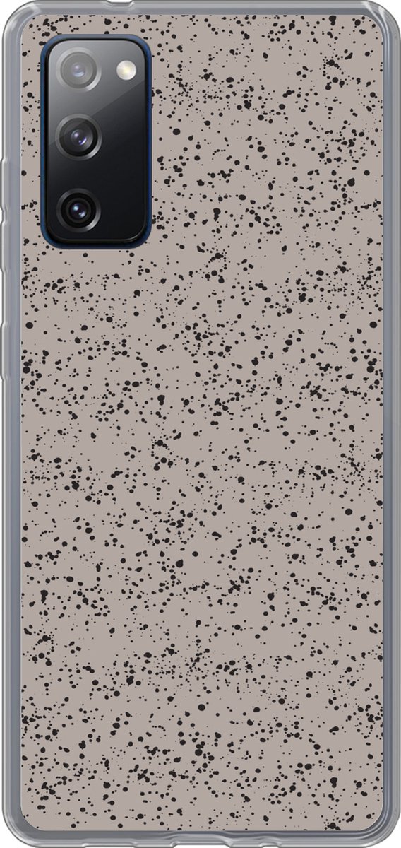 Telefoonhoesje Geschikt voor Samsung Galaxy S20 FE hoesje - Stippen - Zwart - Grijs - Siliconen Telefoonhoesje Telefoonhoesje