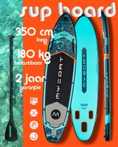 Bol.com Ultra Licht & Stabiel Opblaasbaar Bass Hunter Boord (…voor 2 personen) van MyBoat | 350cm Stand Up Sup Paddle Board voor... aanbieding