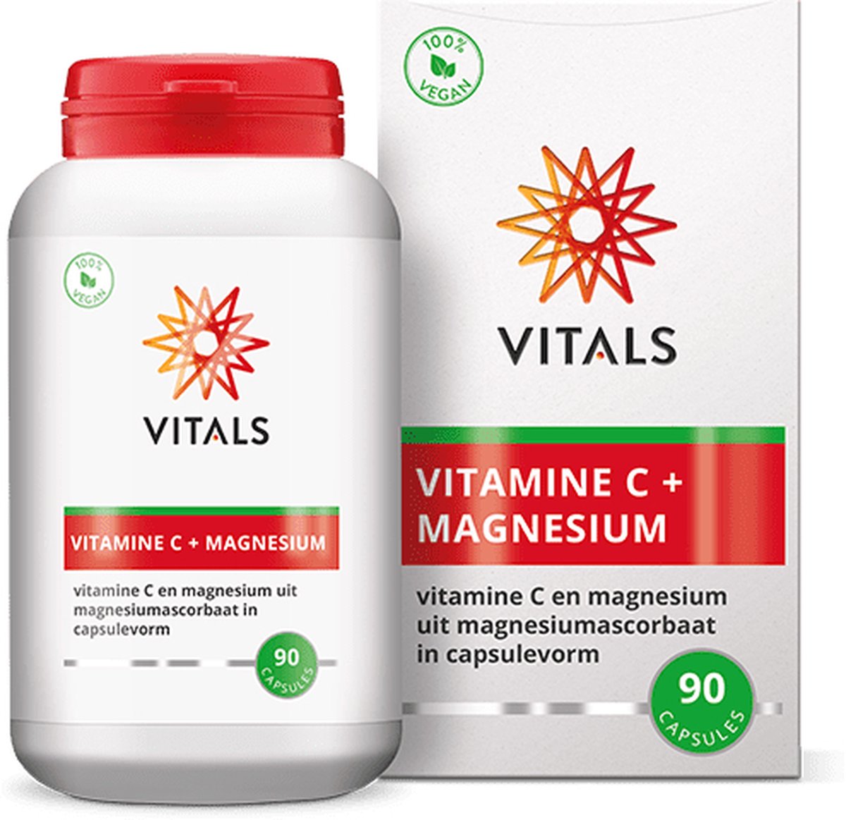 Goedkoopste Vitals Vitamine C Magnesium - 90 capsules. Met 800 mg vitamine C en 60 mg magnesium in één capsule voor optimaal gebruiksgemak.