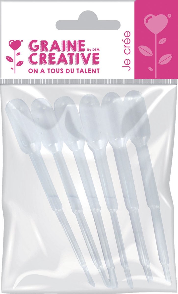 Graine Creative pipetten set kunststof 6 stuks 8,5 cm 5 ml multicolor.