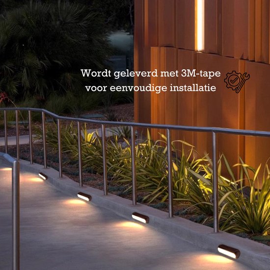 Solar Wandlampen Buiten, 6 Stuks, IP65 Waterdicht, LED