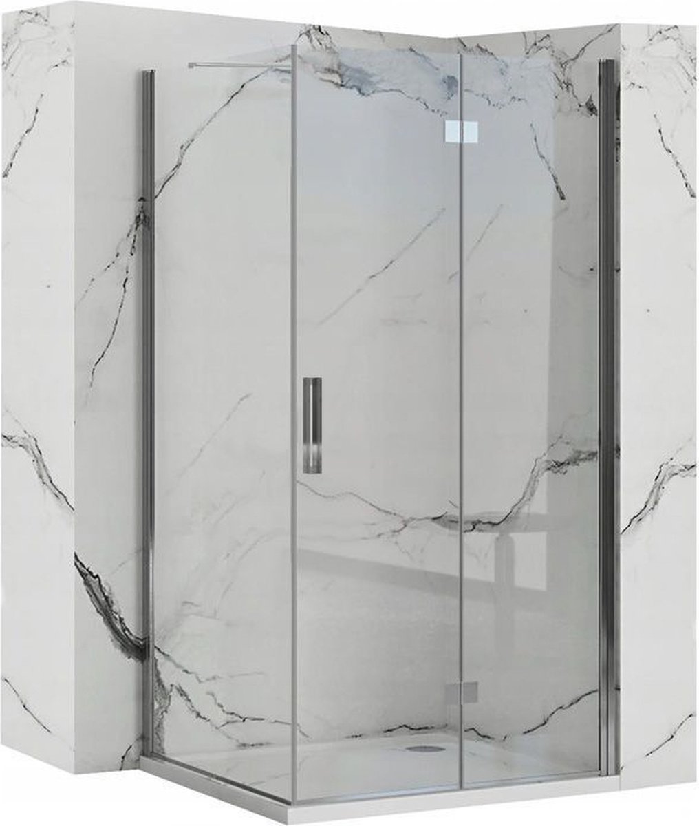 Rea Molier Chrom 80X90 - 190 cm - Douchecabine - Rechthoek - Chroom