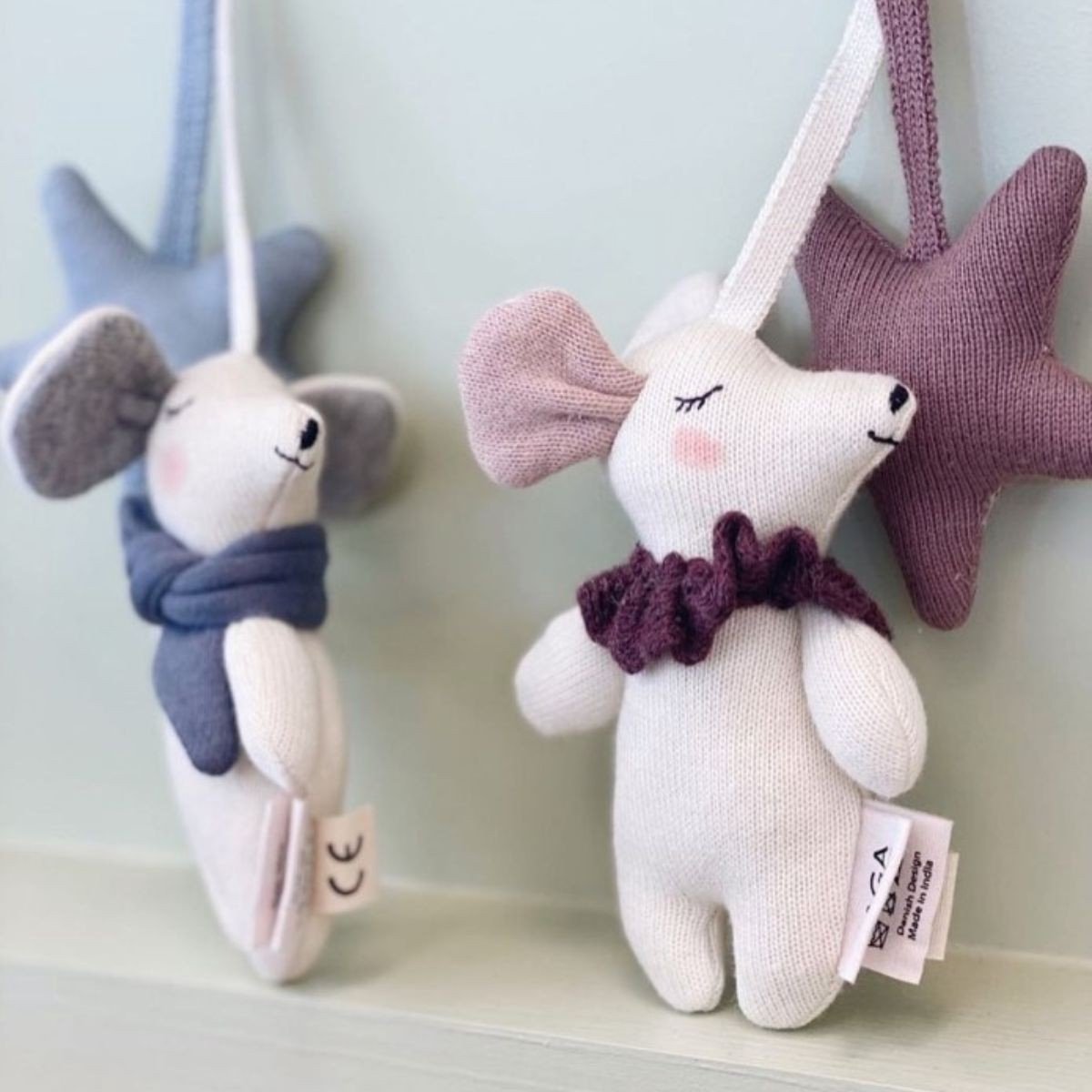 Kinderwagen speelgoed - PramToy - Muis St.Jarna fawn roze