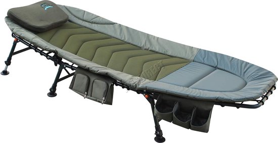 MOSTAL 6-Poots Karperligstoel – Comfortabel Logeerbed & Campingstoel Voor Vissers