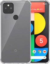 Telefoonhoesje Geschikt voor Google Pixel 5 Transparant - Shockproof TPU Siliconen Case met Stootrand Doorzichtig - Smartphonica geschikt voor Google Pixel 5