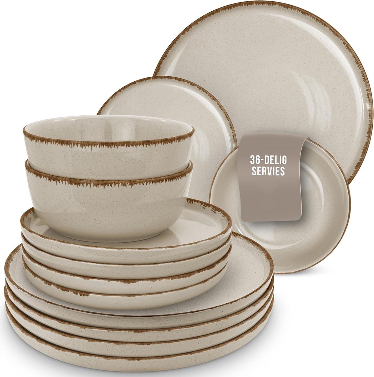 VELTRR® Serviesset 12 Persoons - Serviessets - Bordenset - Chique Bordenset - Porselein