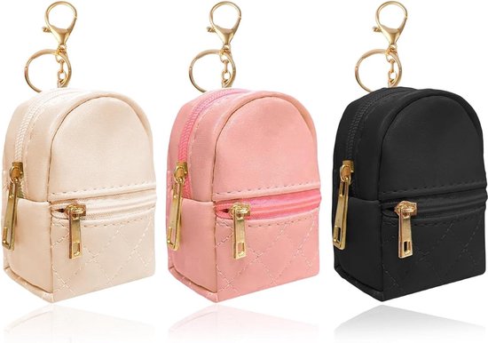 ERINGOGO 2 Stuks Miniatuur Poppenrugzak – Rood Polyester – Met Ritssluiting – Lichtgewicht 8x7.5x1.2 Cm – Voor Schoolpoppen En Verkleedaccessoires – Ideaal Voor Onderweg