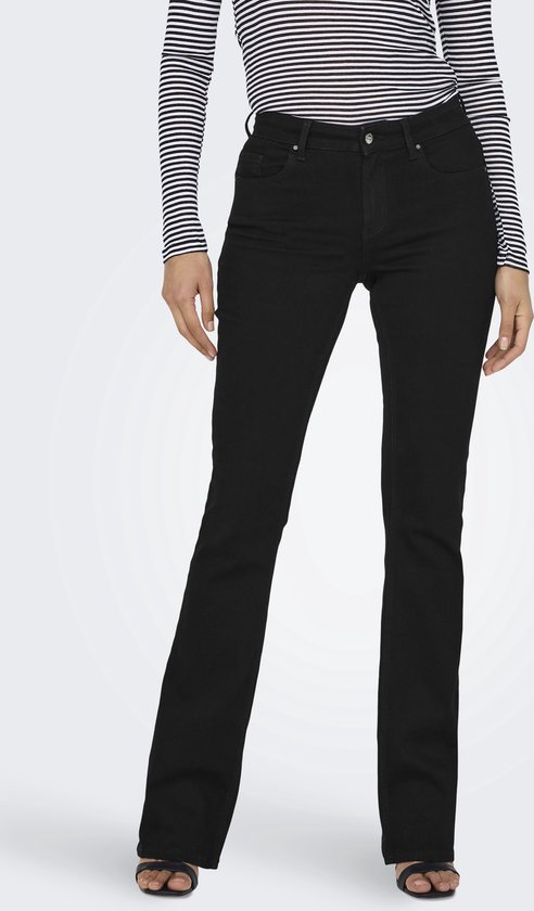 Only Jeans Onlblush Mid Flared Dnm Rea2343 Noo 15324908 Black Denim Dames Maat - W28 X L30