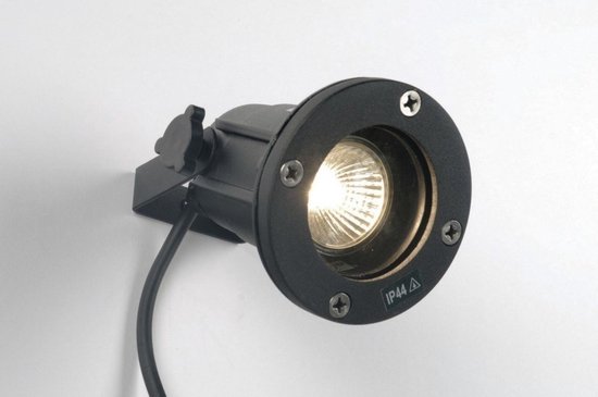 Lumidora Opbouwspot 30834 - GU10 - 5.0 Watt - 300 Lumen - 2700 Kelvin - Zwart - Metaal - Buitenlamp - IP44 - Met Sensor