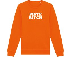 Wintersport sweater oranje 3XL - Piste Bitch - soBAD. | Foute apres ski outfit | kleding | wintersporttruien | wintersport dames en heren