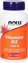 Vitamine D3 1000 IU - 360 Softgels - Hoog gedoseerd & Vrij van allergenen - NOW Foods