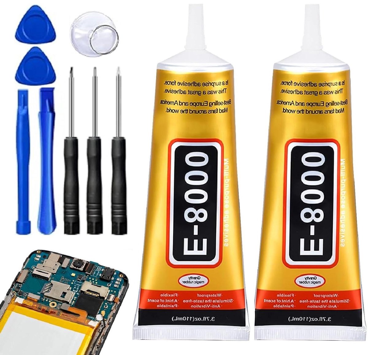 Titel: 2 STKS E8000 110mlx2 Transparante Display Lijm - Super Craft Glue - Voor Smartphone