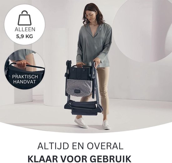 ApexArte® Kinderzetel - Eetstoel Baby 6 Maanden en Ouder - Kinder Eetstoel - Kinderstoel - Inklapbare Eetstoel - Grijs van ApexArte® — afbeelding 2