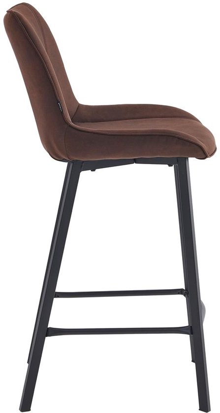 Colenis® - Tabouret de bar Zera - Chaise de bar - Set de 2 - Marron - Microfibre - Microfibre - Industriel