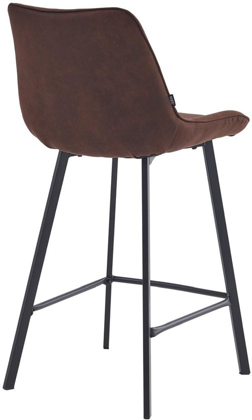 Colenis® - Tabouret de bar Zera - Chaise de bar - Set de 2 - Marron - Microfibre - Microfibre - Industriel