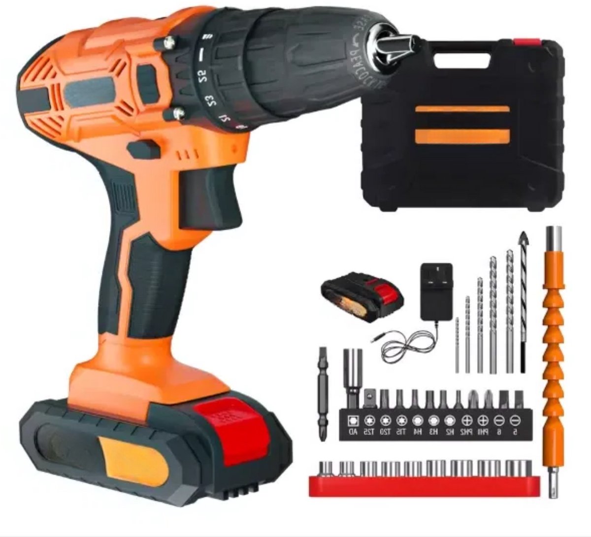 Draadloze Boormachine Velar - 21V - 3/8" Handschroevendraaierboorset - 25+1 Koppelinstelling - 1,5Ah Li-ion Batterij - Snellader