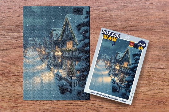Puzzle 1000 Pièces Clementoni - Le Village De Noël - 70x50 Cm - Fabriqué En Italie Avec Matériaux Recyclés