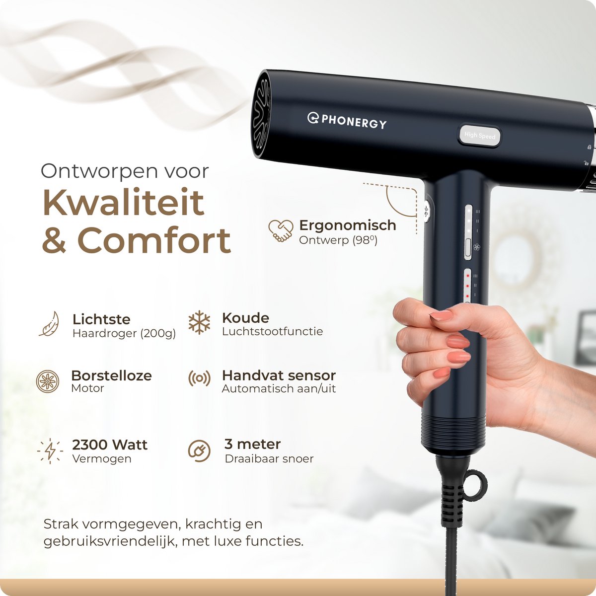 Phonergy Turbosonic - Föhn - Haardroger - 2300 Watt - 2025 - afbeelding 2