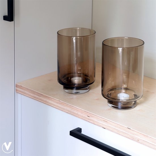 Vaas Thames | XS | Taupe | Windlicht | Ø14 x H21 cm
