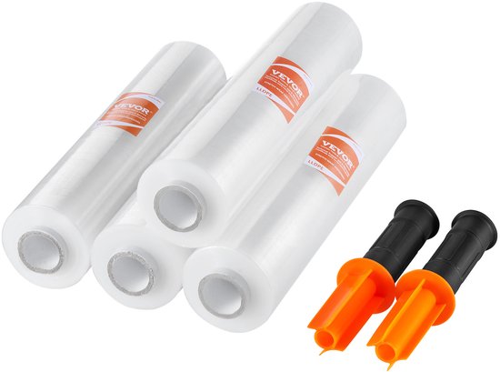 Stretchfolie 381 mm x 305 m Set van 3 60 Gauge Industriële Sterkte Transparante Duurzame Palletfolie Zware Verpakkingsfolie met Handgrepen voor het Inpakken van Pallets Verzending en Verhuizing | NL