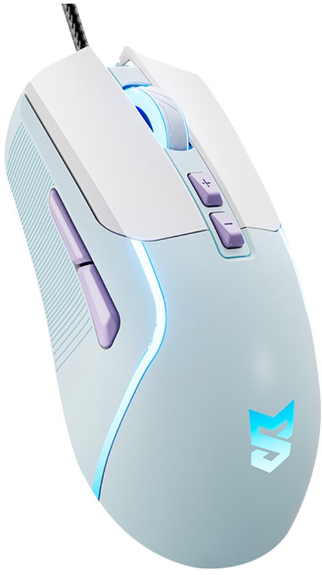 Sunsonny S-M7 Bedrade Gaming Muis 7200 DPI - Blauw - RGB Rechtshandige Gaming Muis