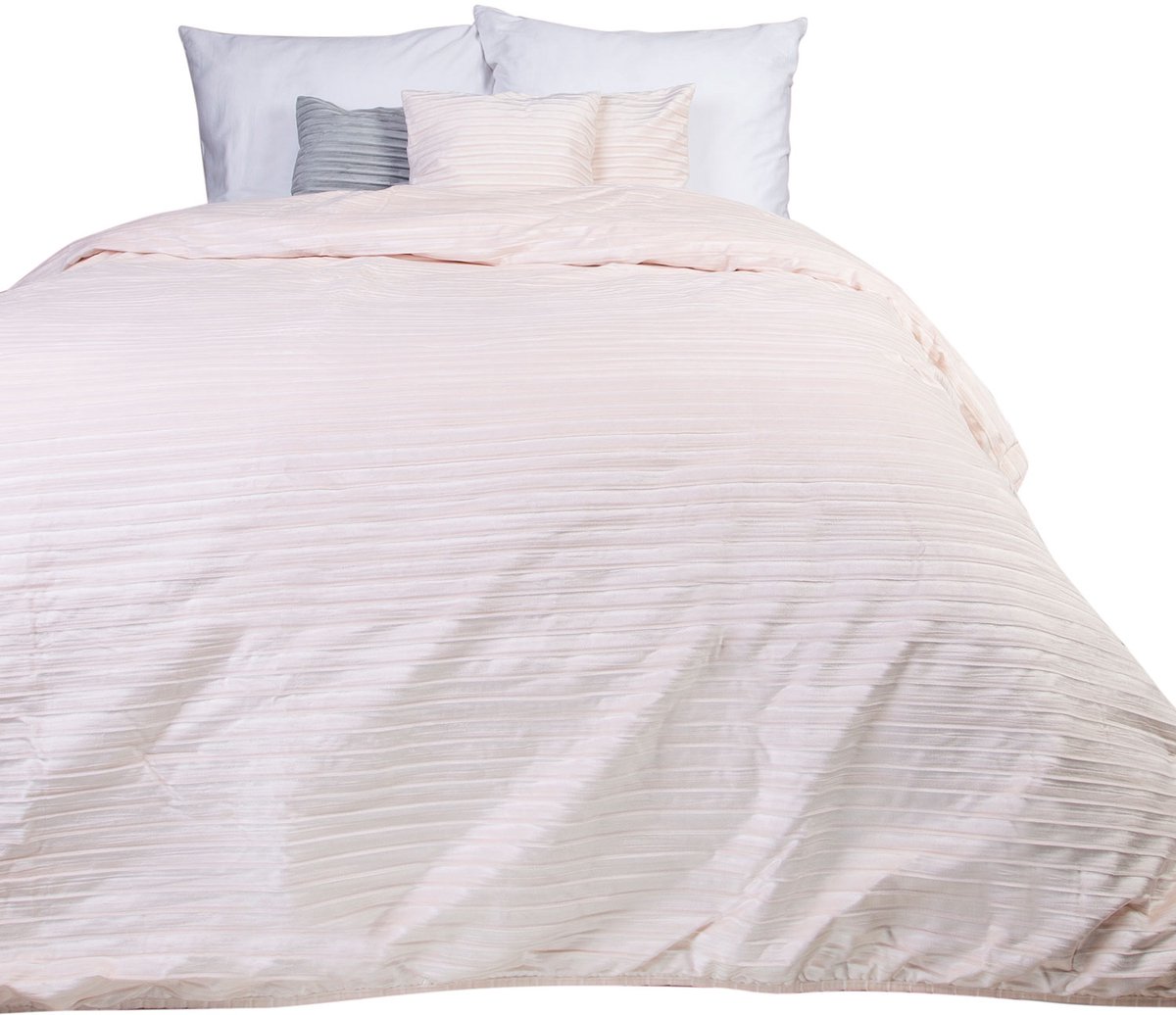 Luxe Sprei VENUS – 220x240 cm – Beige – Gewatteerd – Gekreukeld Fluweel & Microvezel – Anti-Allergisch – Met Bies