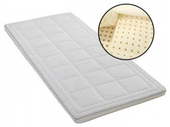 Novilla Topmatras 80 x 200 cm, geltraagschuim matrastopper, dikte 5 cm, met antislip design en veiligheidscertificering, geurloos, wasbare hoes