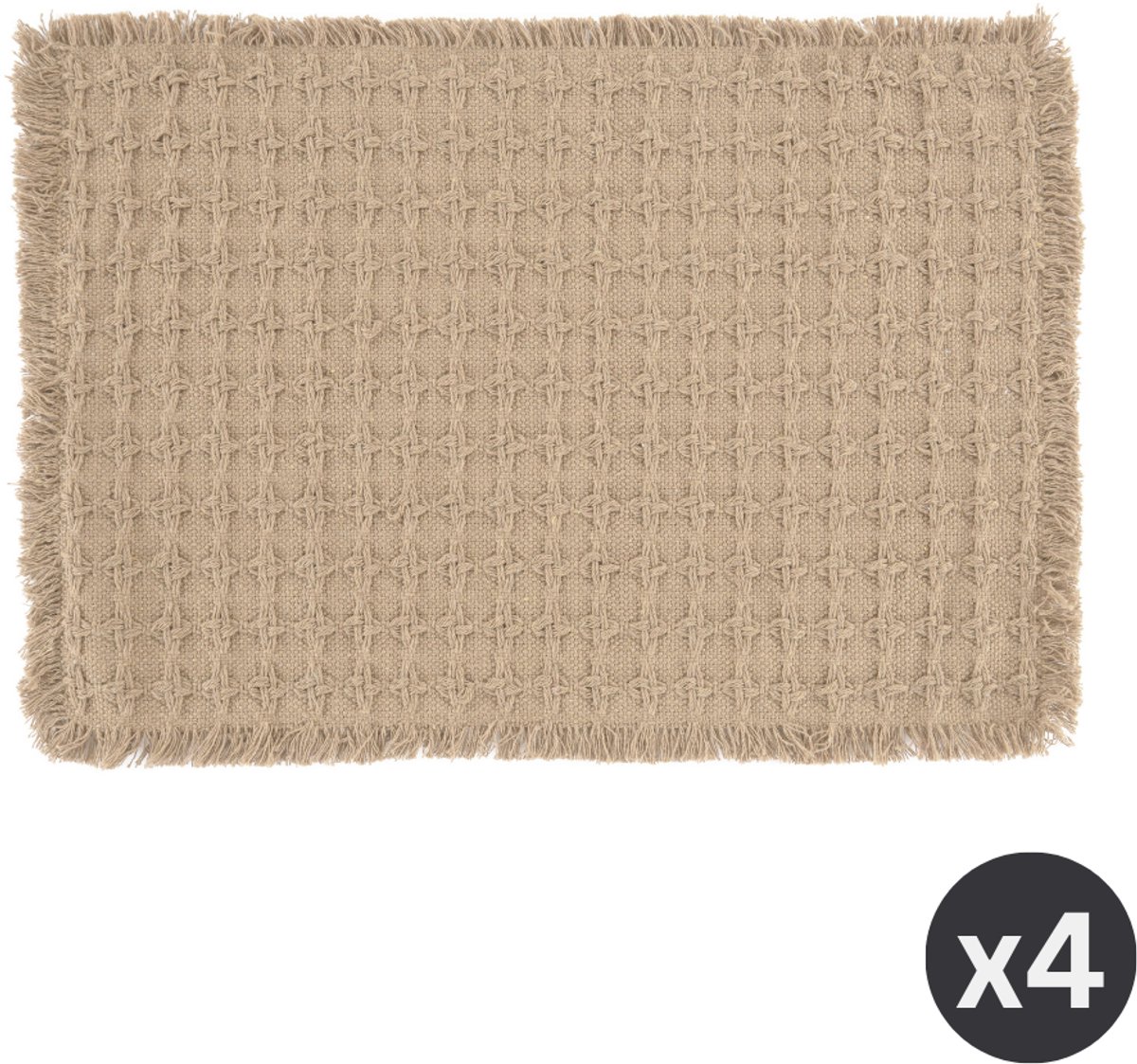 Tiseco - Placemat YUNA - SET/4 - boho - stof - 33x45 cm, zand