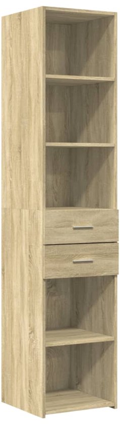 vidaXL Hoge kast 40x42,5x185 cm bewerkt hout grijs sonoma