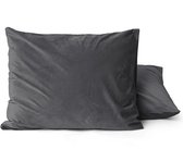 Zavelo Easy All-in-one-Dekbed Velvet Kussenslopen Antraciet (2-stuks)