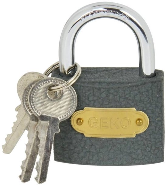 GEKO Cadenas - Léger - Fonte et Acier - 50mm - Incluant 3 Clés
