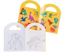 24 stuks Mini kleurboekjes met stickers DINOSAURUS - DINO 9 x 13 cm uitdeelcadeautje kinderfeestje traktatie kinderverrassingen