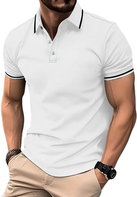 Nivard Golf Shirt Heren - T-shirt - Golfkleding - Golfen - Golf Accessoires - Polo Shirt - Wit - Maat M van Nivard — afbeelding 4
