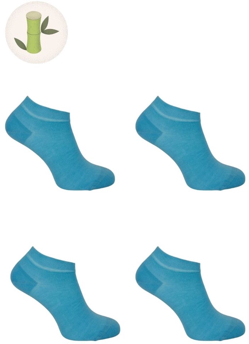 Bamboe Sokken Dames 4 paar licht blauw