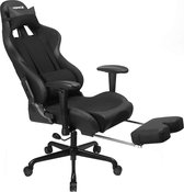 Gaming Chair - Game Stoel - Wijde rugleuning - Verstelbare Kussens - Voetsteun - Zwart