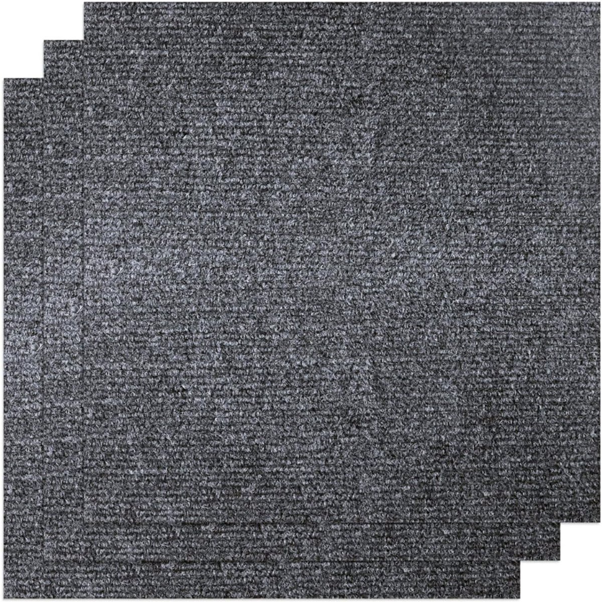 Zylo® Tapijttegels - Vloerbedekking - Tapijt Tegel Set - Set van 30 - Zelfklevende Antislip Tapijten - 30x30x1cm - Donkergrijs