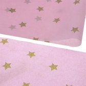 100 stuks A5 Zijdepapier tissue papier Roze sterren 150 X 210mm Vloeipapier tissue inpakpapier