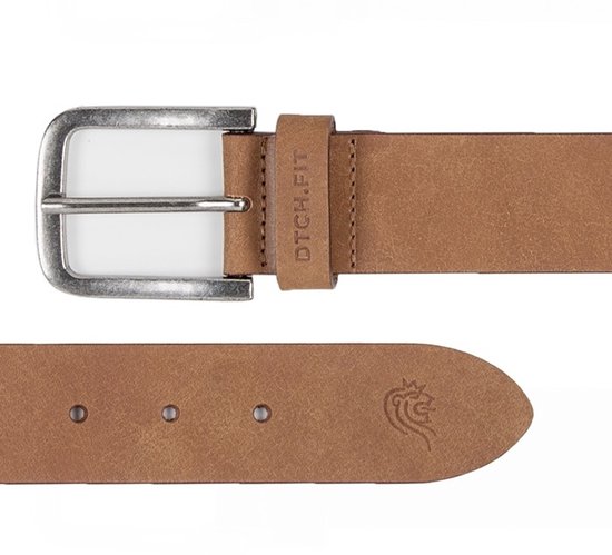 DTCH. FIT Ceintures Homme Nubuck Jaxx & Cuir Mason - Riem Cognac & Marron Foncé - Ceinture Jeans - Taille ceinture 95cm - Longueur totale 110cm - 2 Pièces