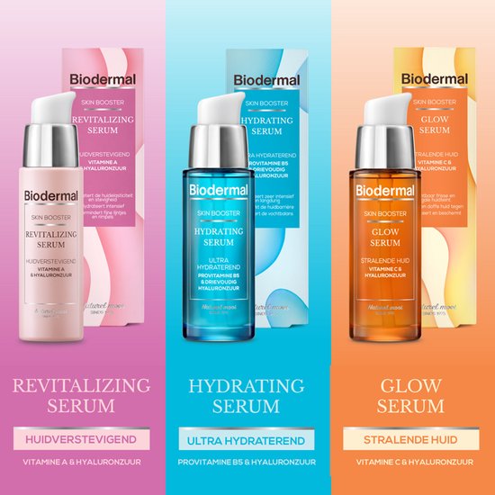 Biodermal Skin Booster Glow serum – Serum voor een stralende huid met hyaluronzuur en Vitamine C - Hyaluronzuur serum 30ml