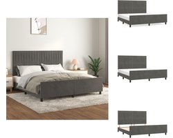 vidaXL - Bedframe - zonder - matras - 160x200 - cm - fluweel - donkergrijs