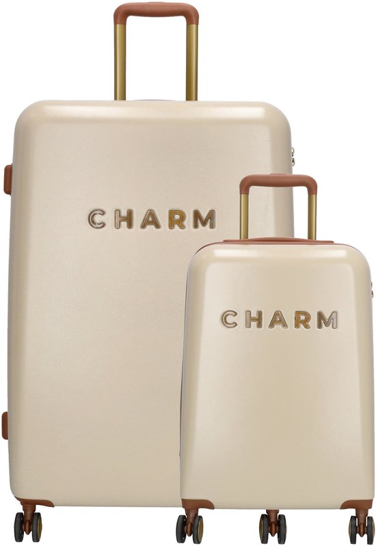 Charm London Capetown Koffer 20-28 Inch - Kofferset - Hardcase - Handbagage - L - S - Beige