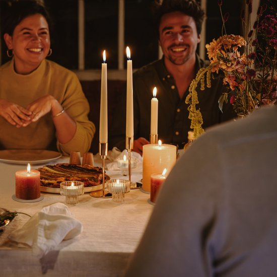 SPAAS - Bougies de table ménage 24cm, ± 8 heures, inodore - Ivoire - Pack économique 50 Bougies de table