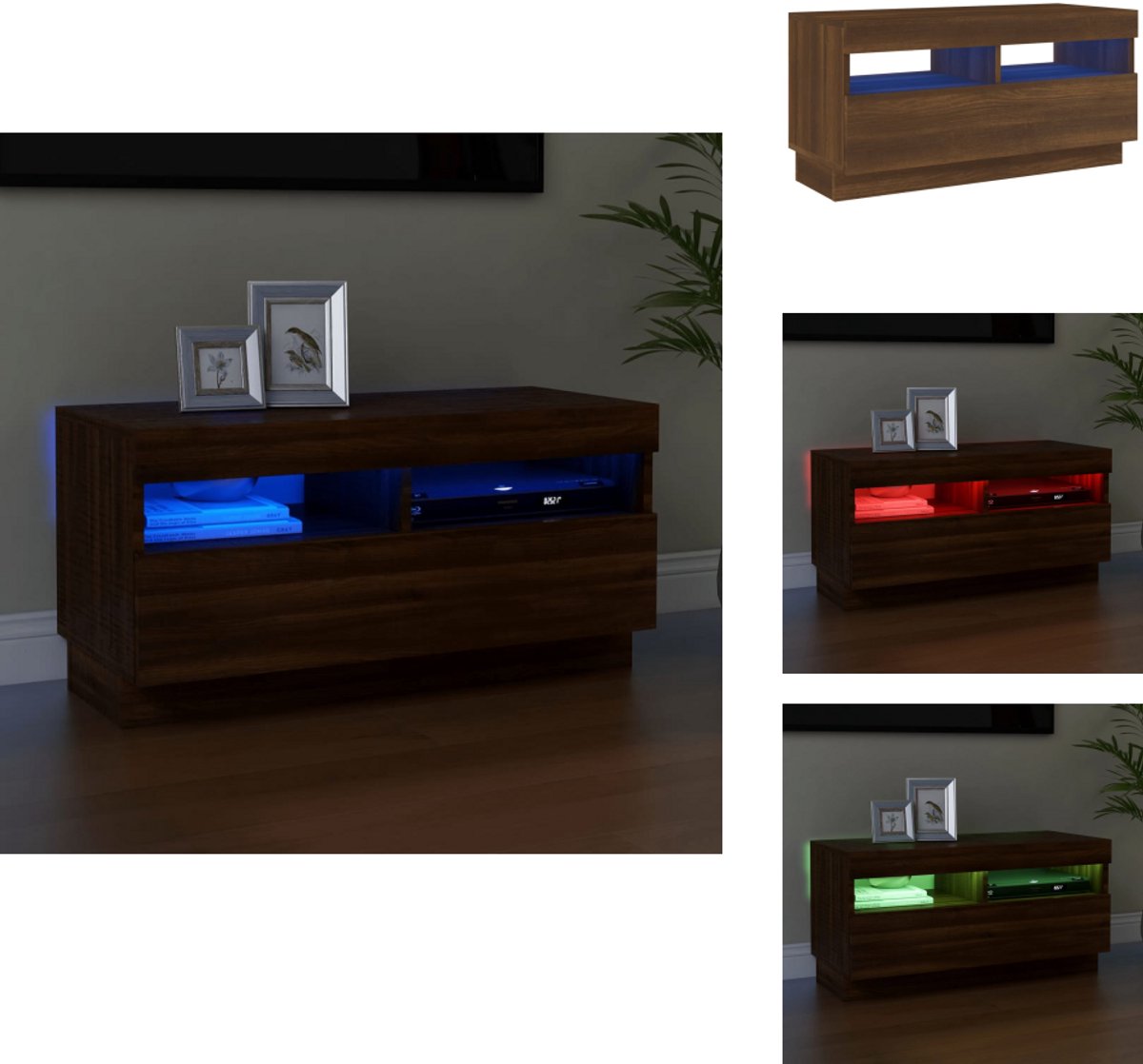 vidaXL Tv-meubel met LED-verlichting 75x35x40 cm betongrijs, tv-meubel, hifi -meubel, media-kast, tv-meubel met LED-verlichting, hifi-kast, tv kast