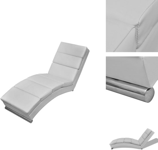 vidaXL Chaise Longue - Similicuir - Wit - Chaise Longue Design Elegant - Chaise Longue - Chaise Longue - Meubles De Jardin - Meubles D'extérieur - Meubilair Modernes - Meubles Witte - Similicuir