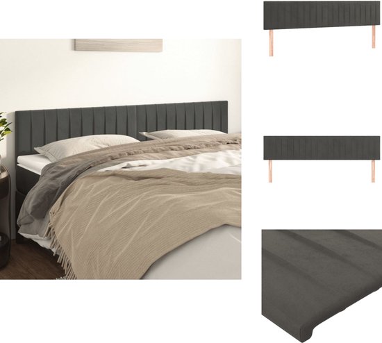 vidaXL de lit 2 pcs Velours Gris foncé 90x5x78/88 cm