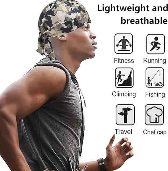 4 stuks bandana-schedel-fietsmuts - uv-bescherming, zomerse camouflage onder helm fiets-hoofddoek hoofddeksel hoofddeksel voor dames en heren outdoor-activiteiten doodshoofdmuts van Merkloos — afbeelding 2