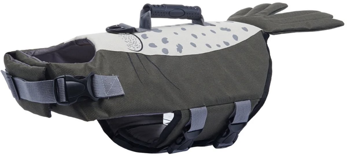 Zwemvest voor honden Robbie de Zeehond - Maat M - Gewicht hond 10-20KG - reddingsvest - zwemondersteuning voor honden