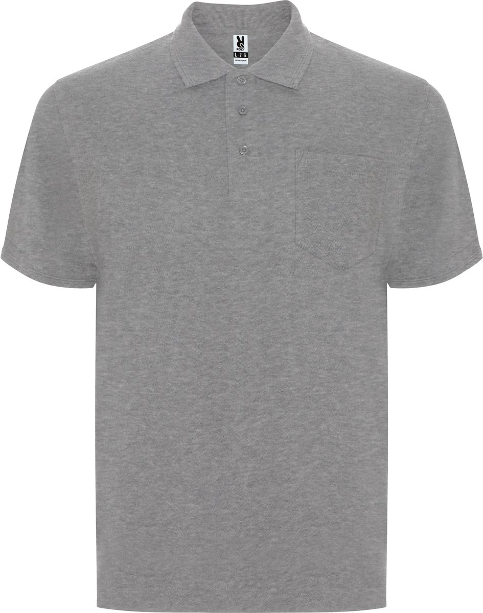 2 Pack Heren Poloshirt met borstzak model Centauro merk Roly 190 grm maat 3XL Heather Grijs