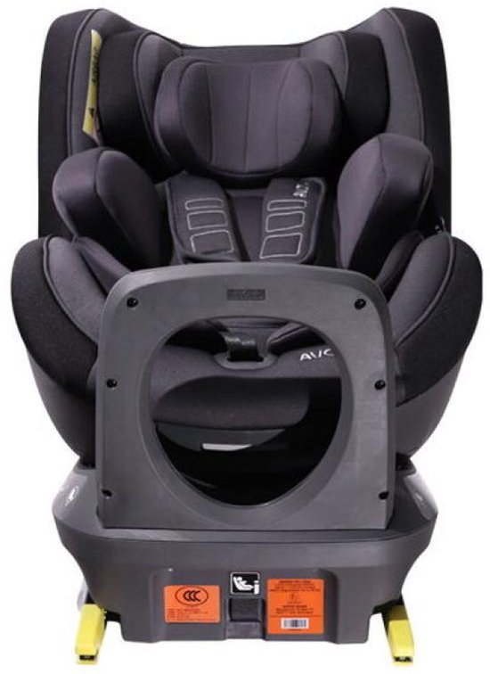 Avova autostoeltje - Sperber-Fix - i-Size - voor kind 40-105cm - groep 0+1 Grijs Zwart
